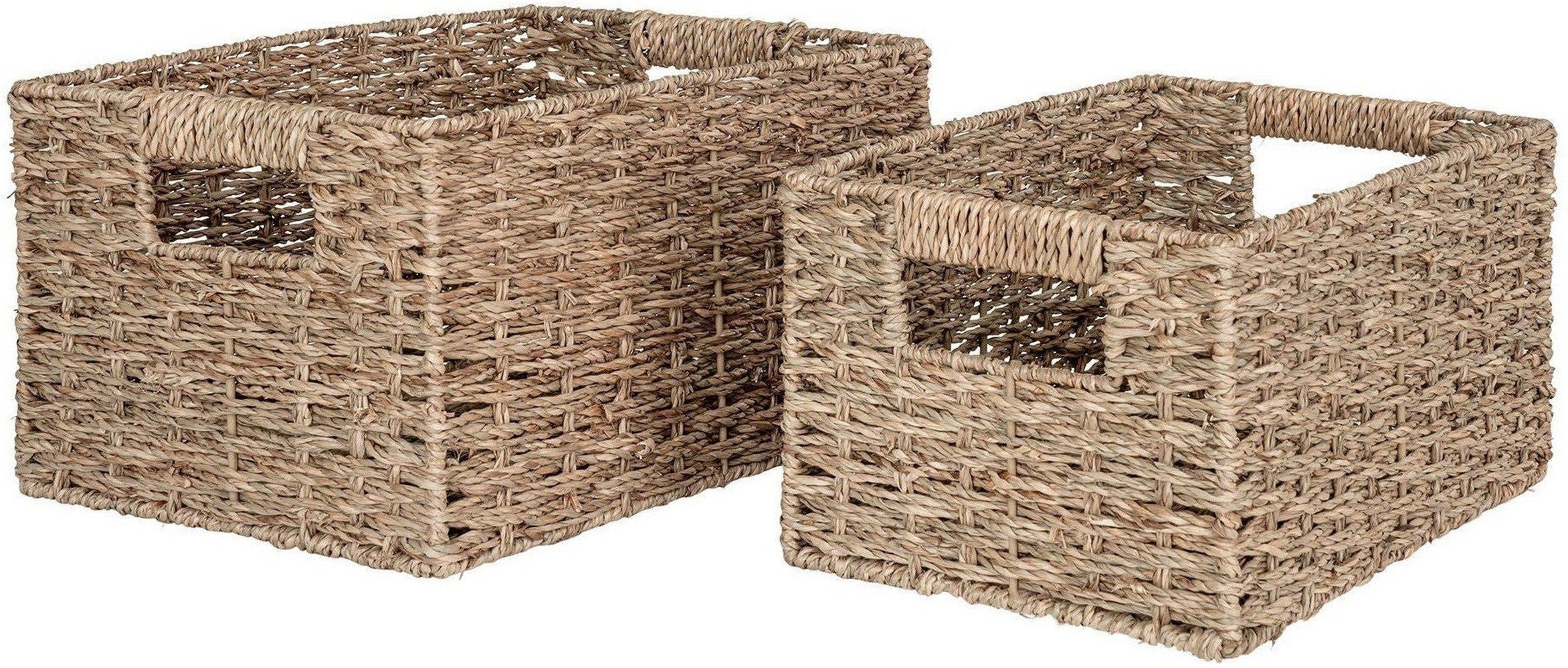 House Nordic Venoso Baskets, Seagrass, Natural, Set Of 2