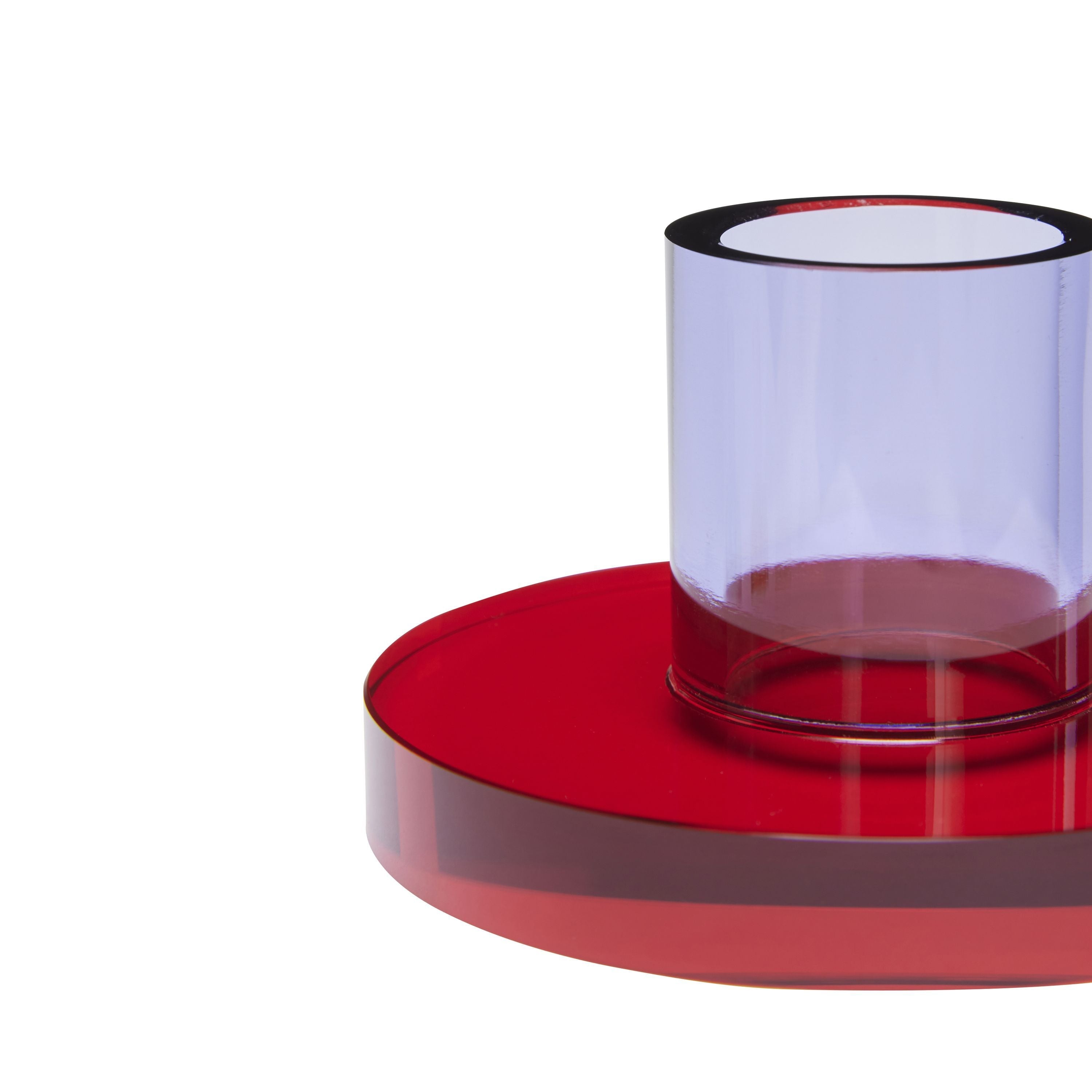 [product_category]-Hübsch Astra Candle Holder Small, Red/Violet-Hübsch-5712772129951-991701-HUB-14