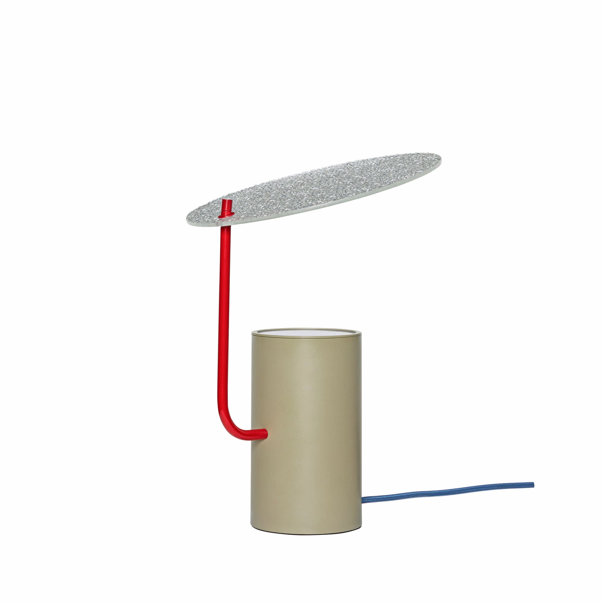 Hübsch DISC -tafellamp Khaki/rood/getextureerd