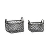 Hübsch Harvest Basket Rattan Black Set Of 2