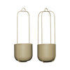 Hübsch Lotus Hanging Pots Khaki (sett af 2)