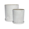 Hübsch Podium Plant Pot With Coaster Grey Set Of 2