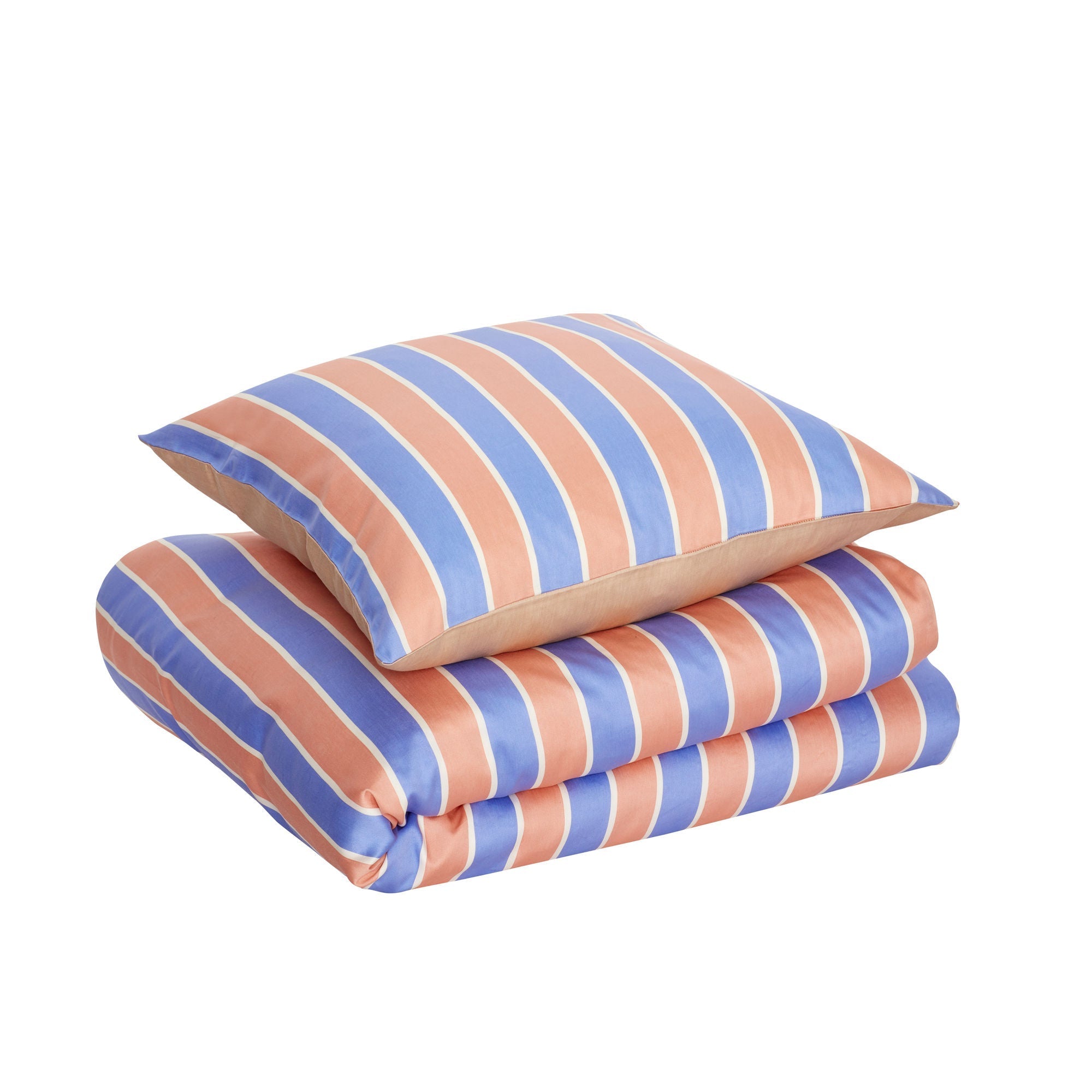 Hübsch Solace Bed Linen 60X63 140X200 Blue/Orange