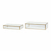 Hübsch View Glass Box Brass/Glass Set Of 2, 36/32x21/17x9/6 Cm