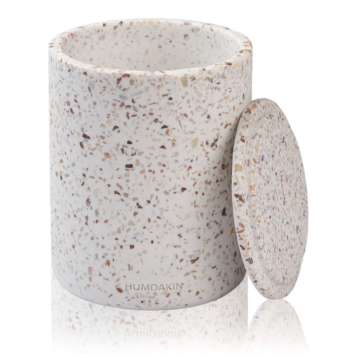 Humdakin Bologna Terrazzo vaas met deksel, rood/beige