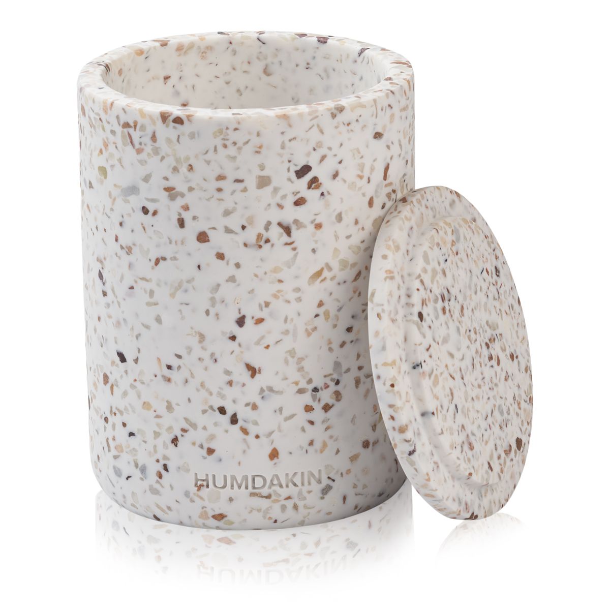 Humdakin Lucca Terrazzo -maljakko kannen kanssa, punainen/beige