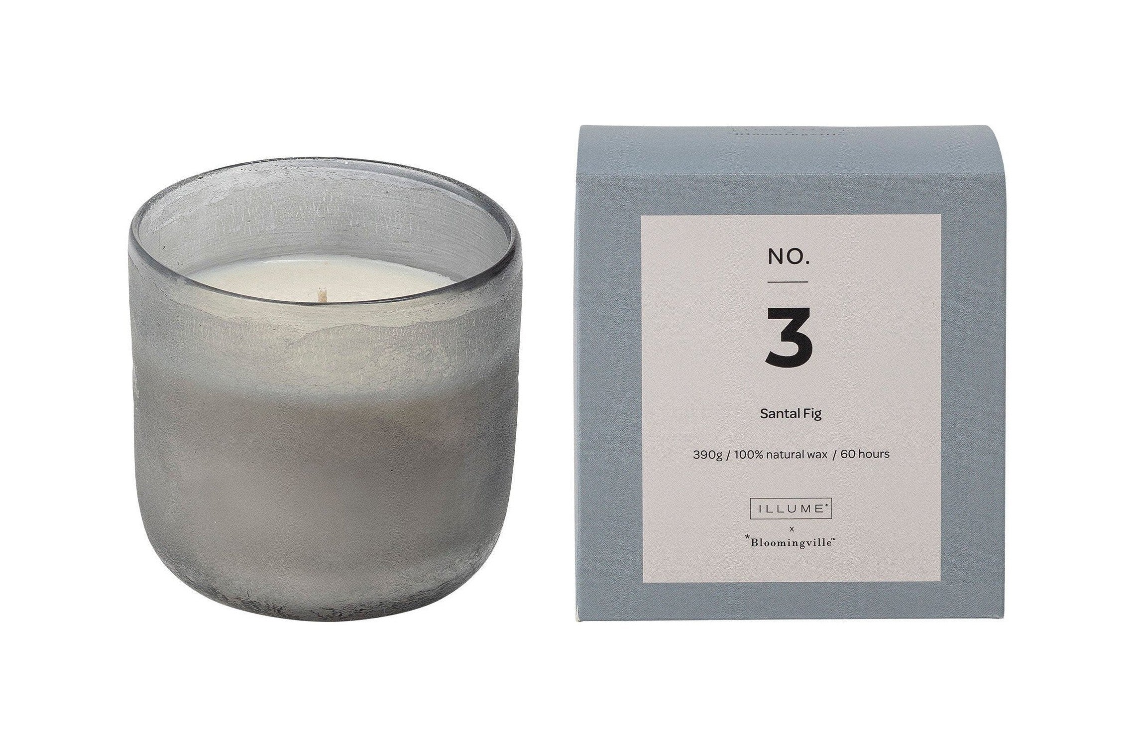 Illume X Bloomingville No.3-Santal Fig Scent -kynttilä, sininen, luonnollinen vaha