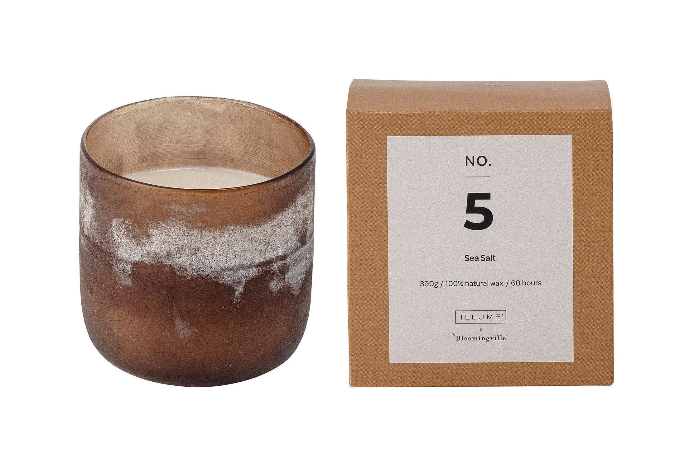 Illume x Bloomingville n ° 5-Sea Salt Scent Candle, brun, cire