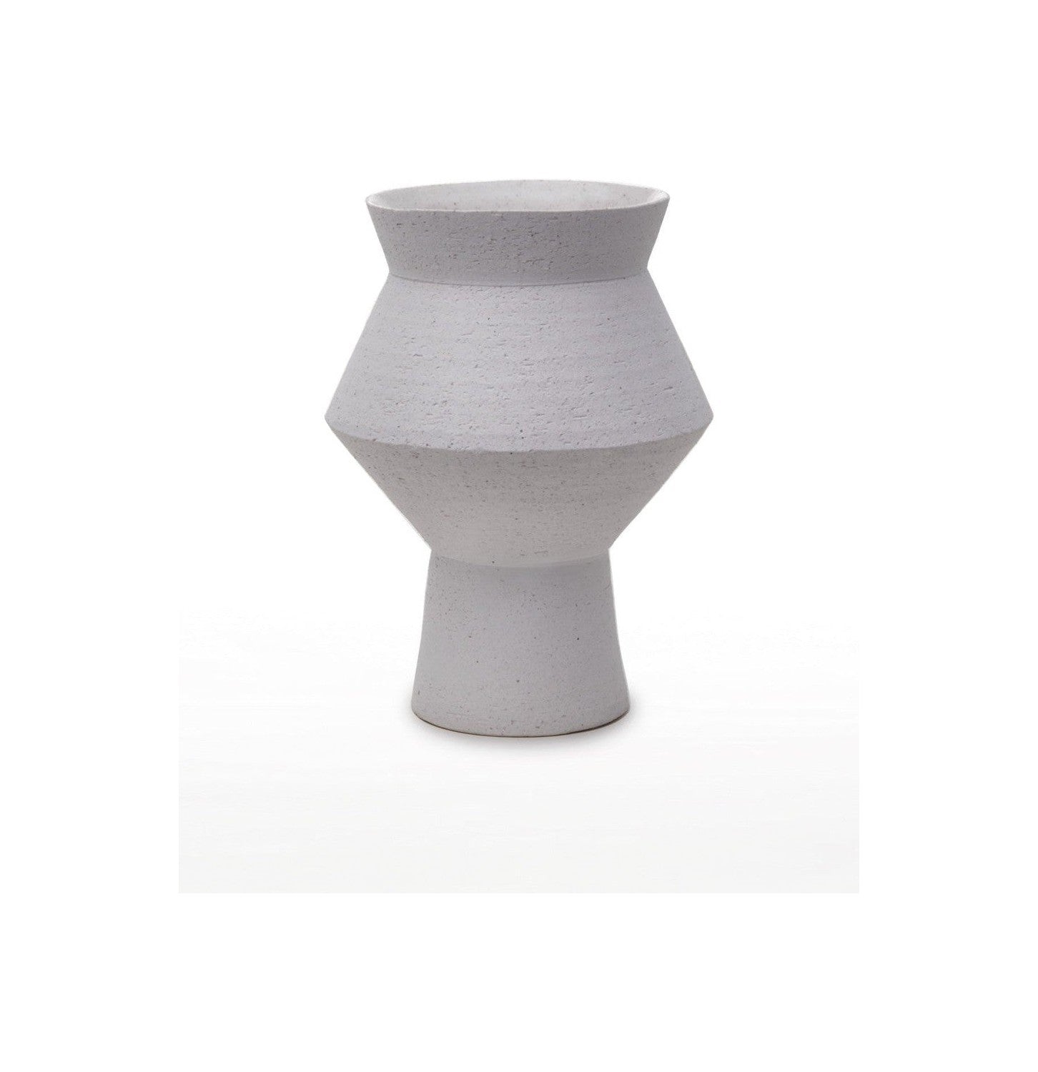 Jaggy Angular Round Vase in Ceramic, Cuzco 27Wh