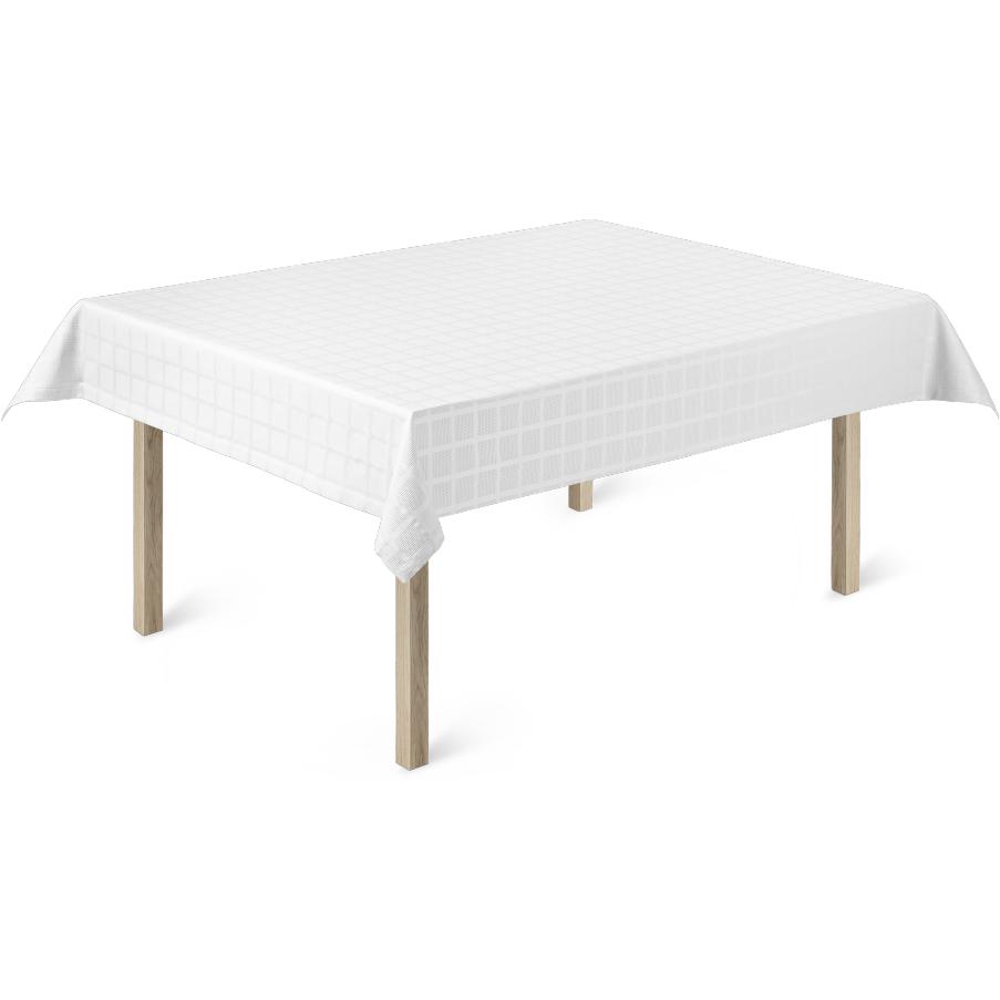 Juna Nappe de brique Damas blanc, 150x220 cm