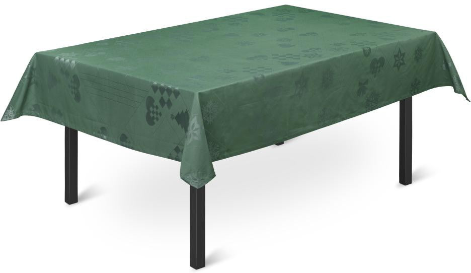 Juna Natale Damasque Nappe Green, 150x220 cm