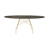 Table brillante kartell marbre ovale, bronze or / vieilli