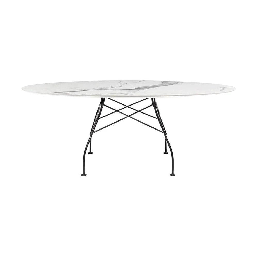 [product_category]-Kartell Glossy Table Oval Marble, Matt Black/Aged White-Kartell-8058967294316-04573MB-KAR-1