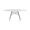 Kartell Glossy Table Oval Marble, Matt Black/Aged White