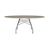 Table brillante kartell marbre ovale, Matt noir / gris tropical