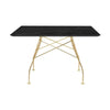 Kartell blank bord firkantet marmor, guld/sort