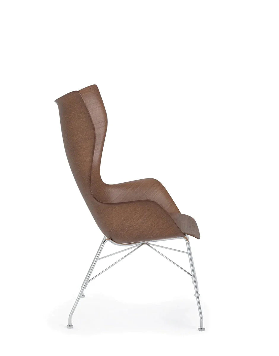 [product_category]-Kartell K/Wood Armchair Basic Veneer, Dark Wood/Chrome-Kartell-8058967295016-04915SC-KAR-8