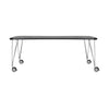 Kartell Max Desk With Wheels 190x90 Cm, Slate/Chrome