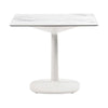 Table multiplo kartell rond avec marbre de base carré 78x78 cm, blanc