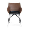 Kartell Q/Wood Armchair Slatted Ash, Dark Wood/Black