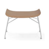 Kartell s/houten voetsteun lated as, licht hout/chroom