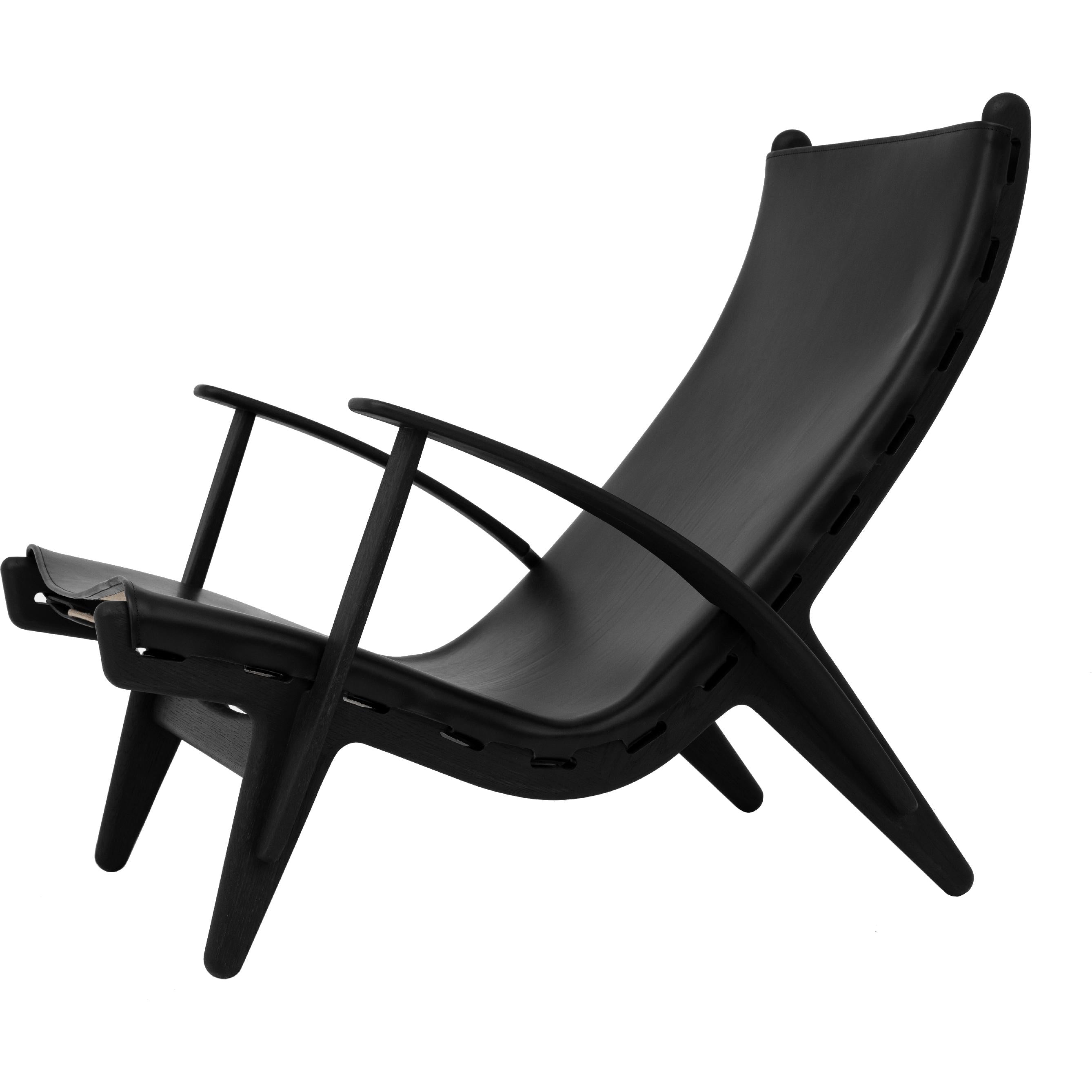 Klassik Studio Pv King's Chair Black Oak Stained, Black Leather