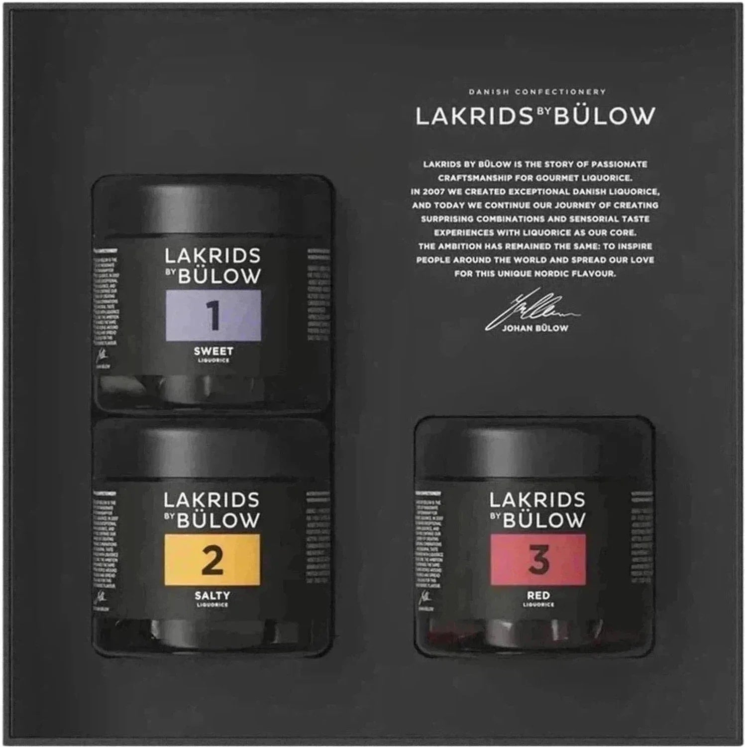 Lakrids de Bülow Classic Black Box - 1, 2 y 3, 450g