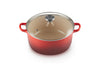 Le Creuset Ronde braadpan met glazen deksel 24 cm, vulkanisch