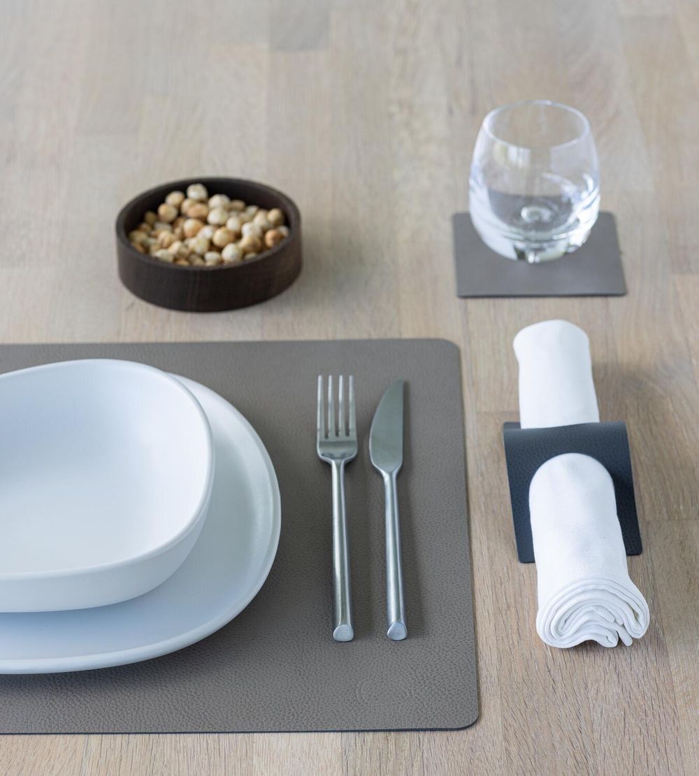 [product_category]-Lind Dna Square Placemat Serene Leather L, Grey-Lind DNA-5711590996615-991485-LIN-5