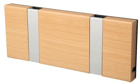 Loca Knax Horizontal Coat Rack 2 ganchos, haya engrasado/gris