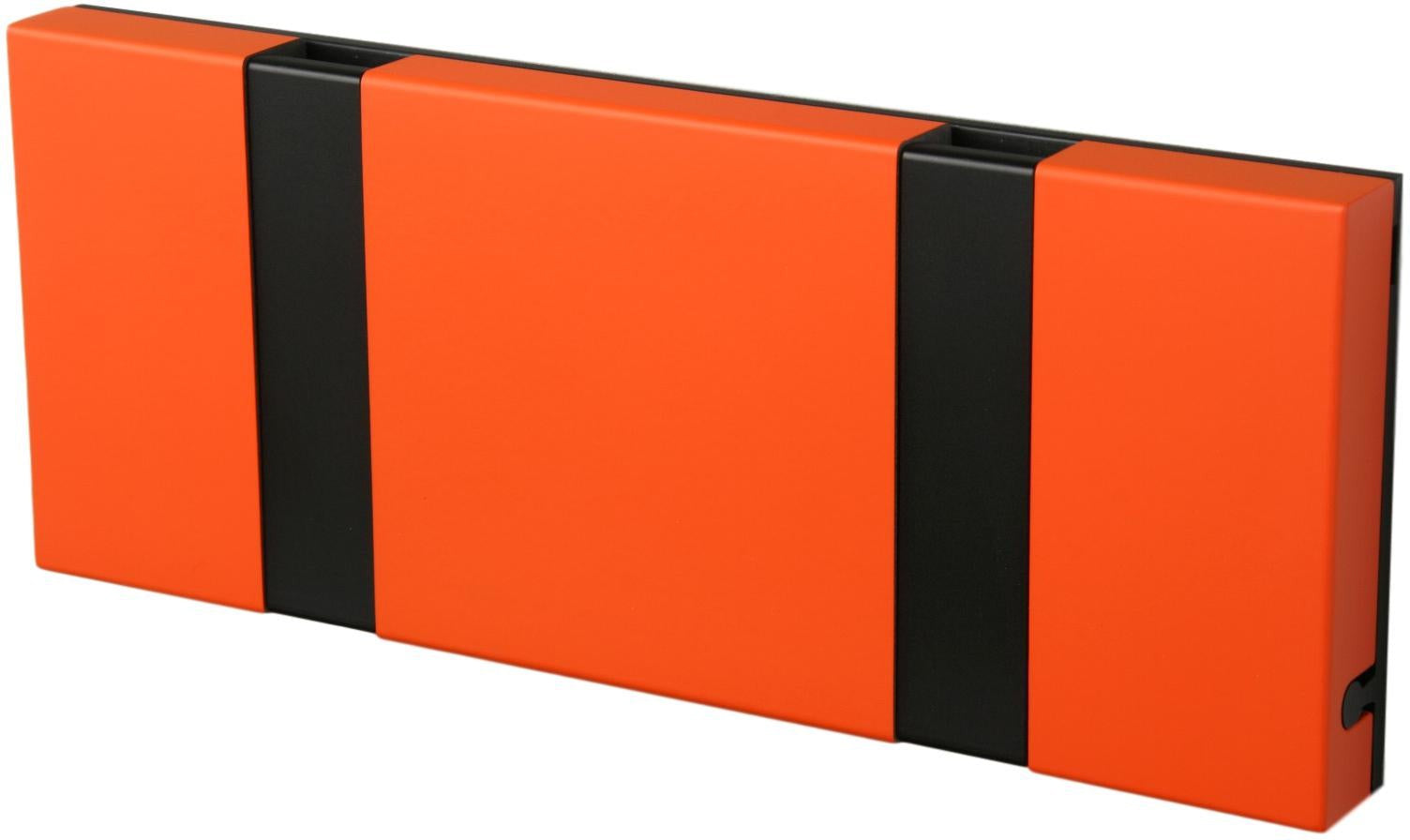 Loca Knax Horizontal Coat Rack 2 ganchos, naranja caliente/negro