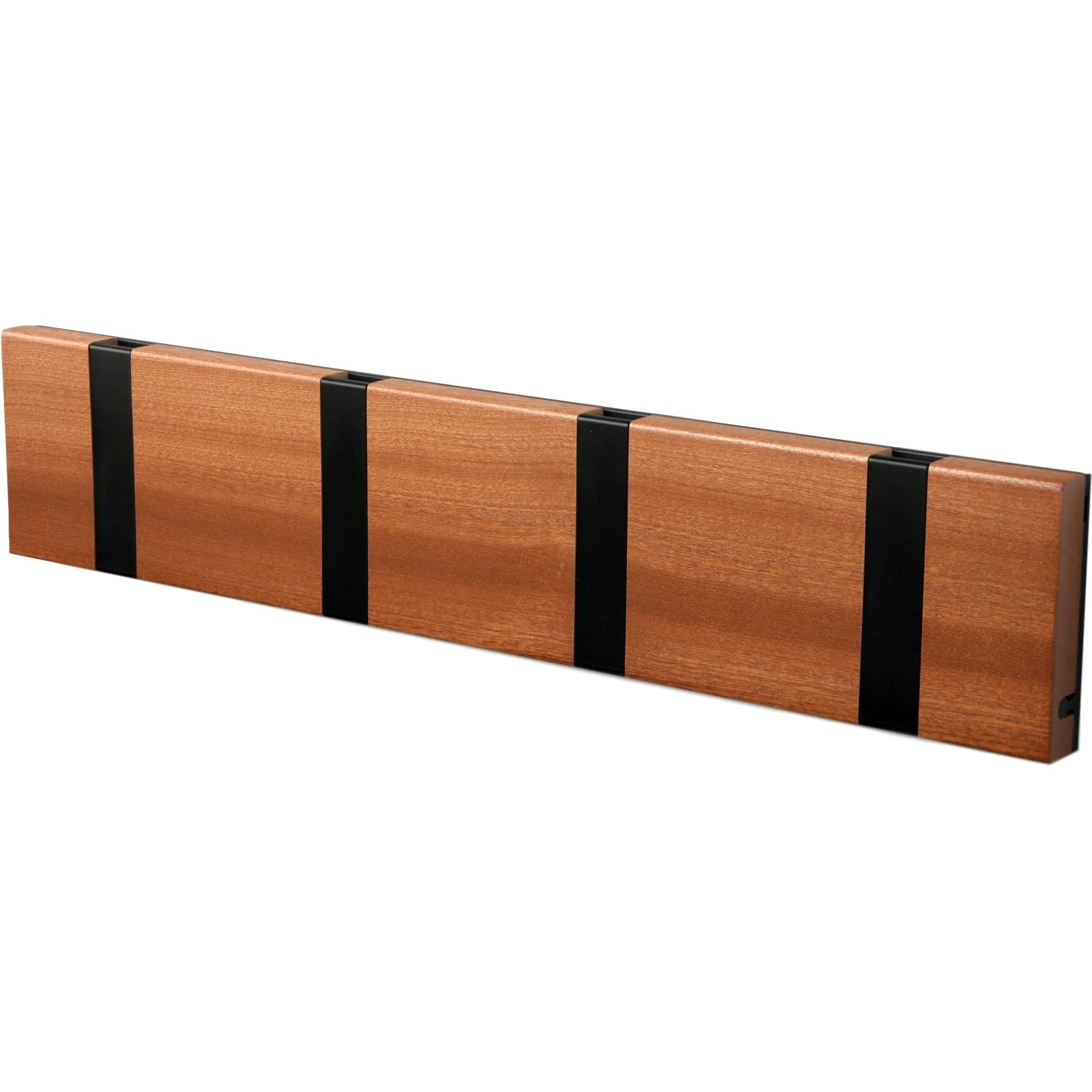 Loca Knax Horizontal Coat Rack 4 ganchos, caoba/negro