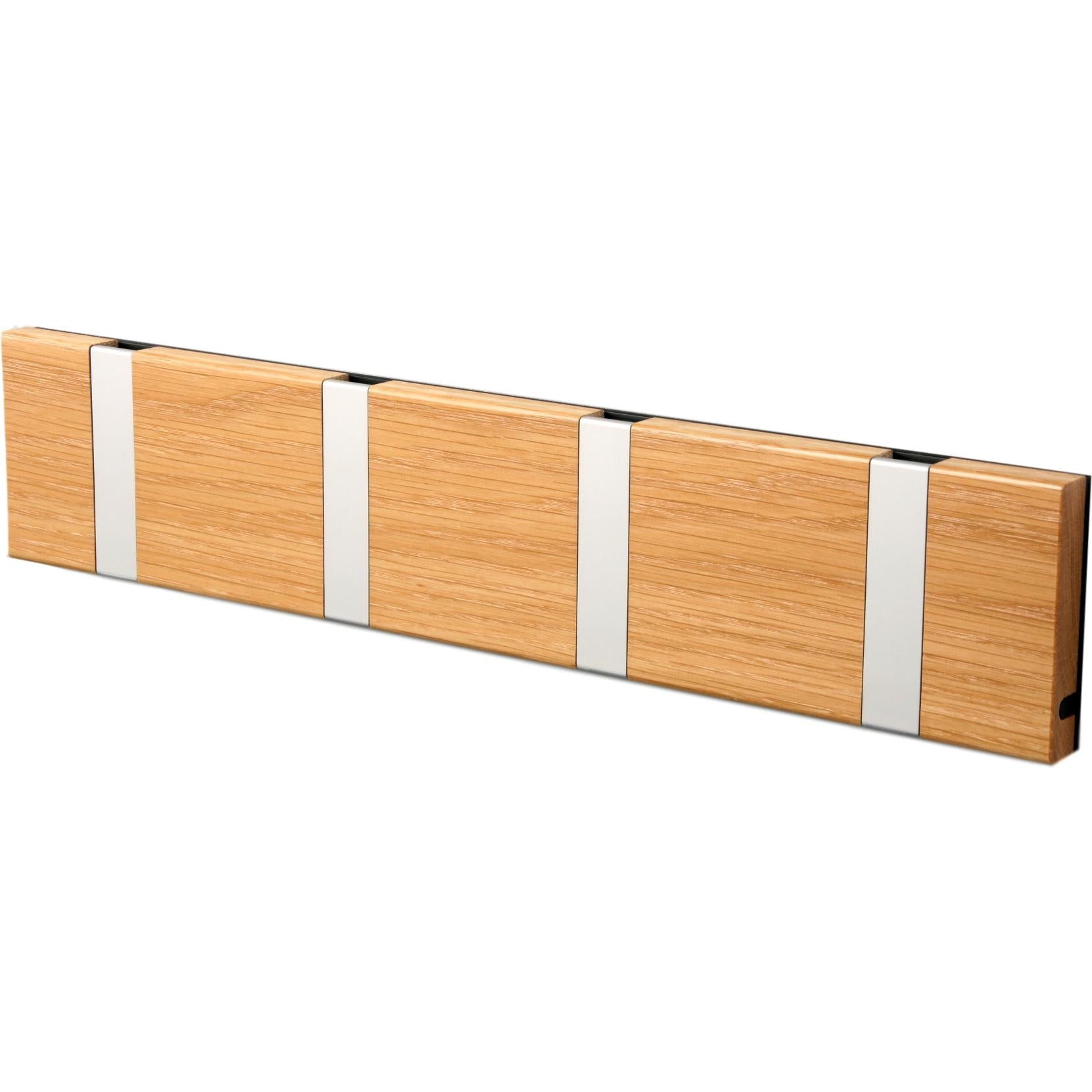 Loca Knax Horisontal Coat Rack 4 Hooks, Oak Lacquered/Gray