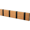 Loca Knax horizontale kaderrek 4 haken, teak geolied/zwart