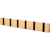 Loca Knax Horizontal Coat Rack 6 Hooks, Beech Untreated/Black