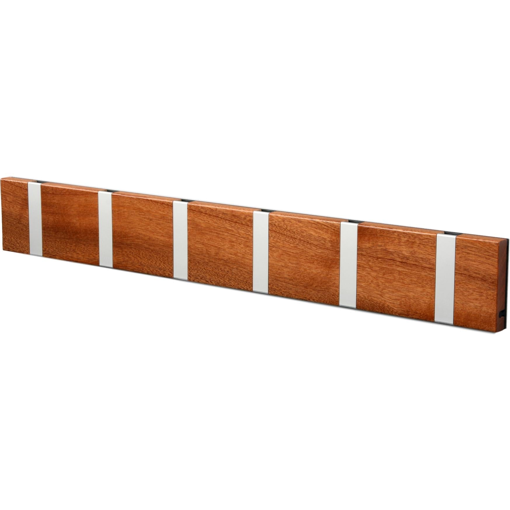 Loca Knax Horisontal Coat Rack 6 Hooks, Mahogany/Gray