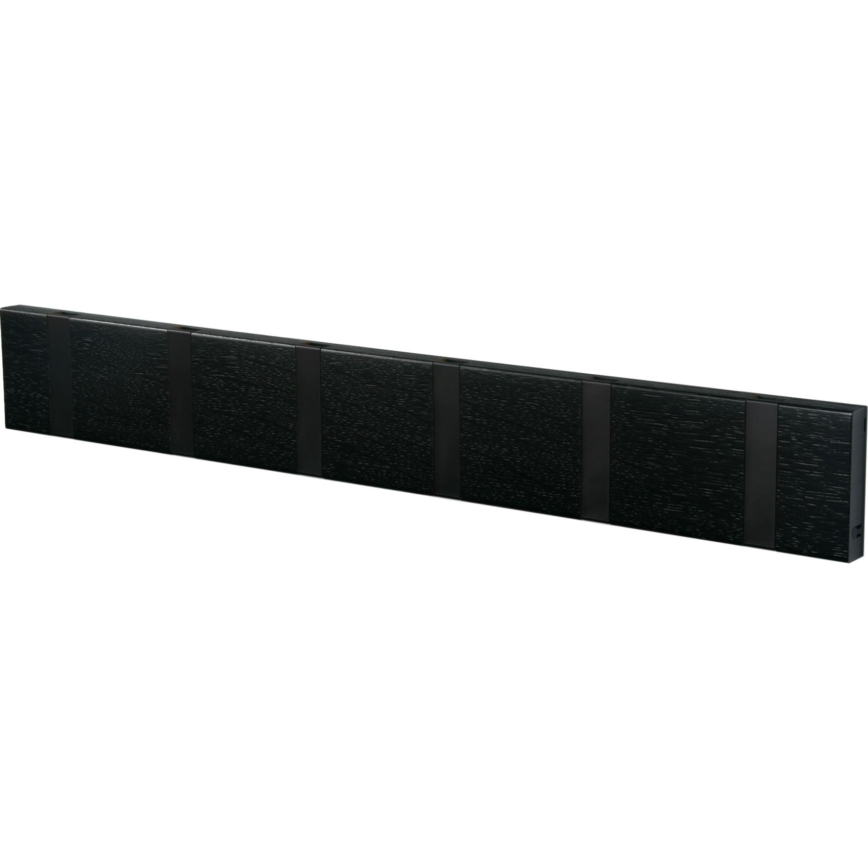 Loca Knax Horizontal Coat Rack 6 ganchos, roble negro manchado/negro