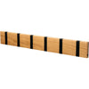 Loca Knax Horizontal Coat Rack 6 Hooks, Oak Lacquered/Black