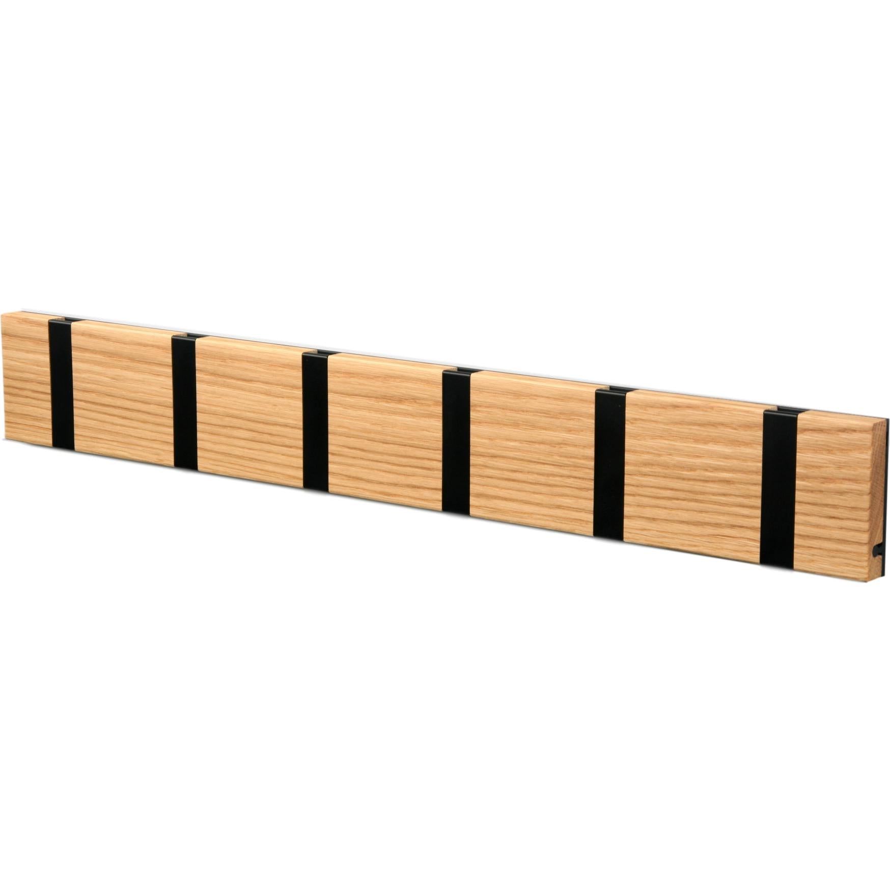 Loca Knax Horizontal Coat Rack 6 Hooks, Oak Oiled/Black