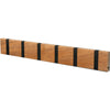 Loca Knax Horisontal Coat Rack 6 Hooks, Teak ubehandlet/sort