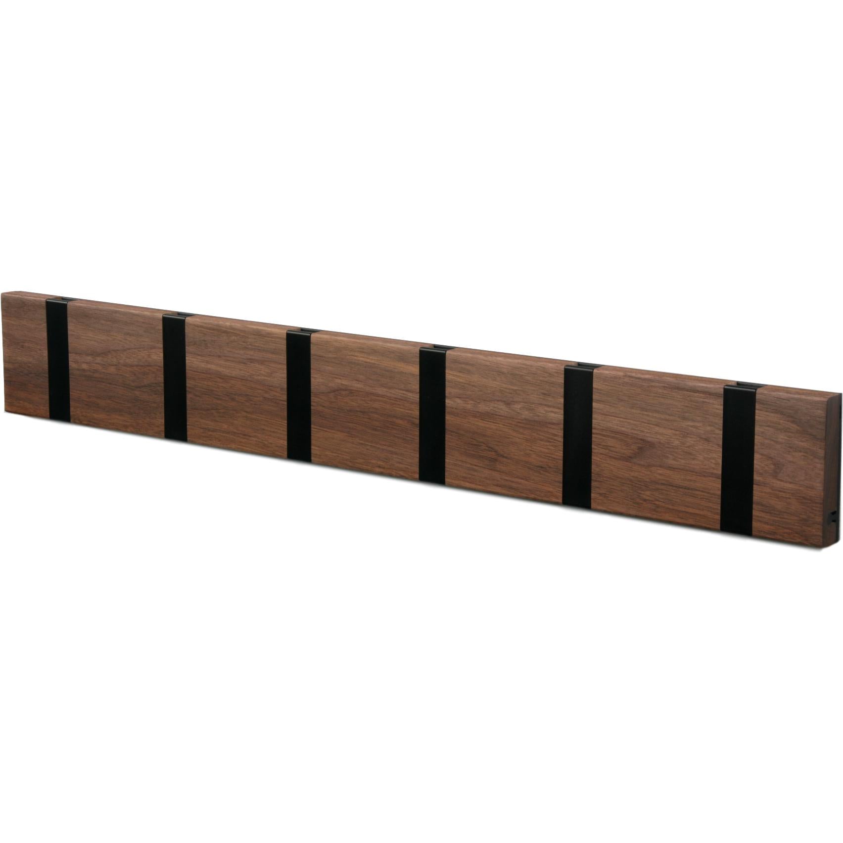 Loca Knax Horisontal Coat Rack 6 Hooks, Walnut/Black