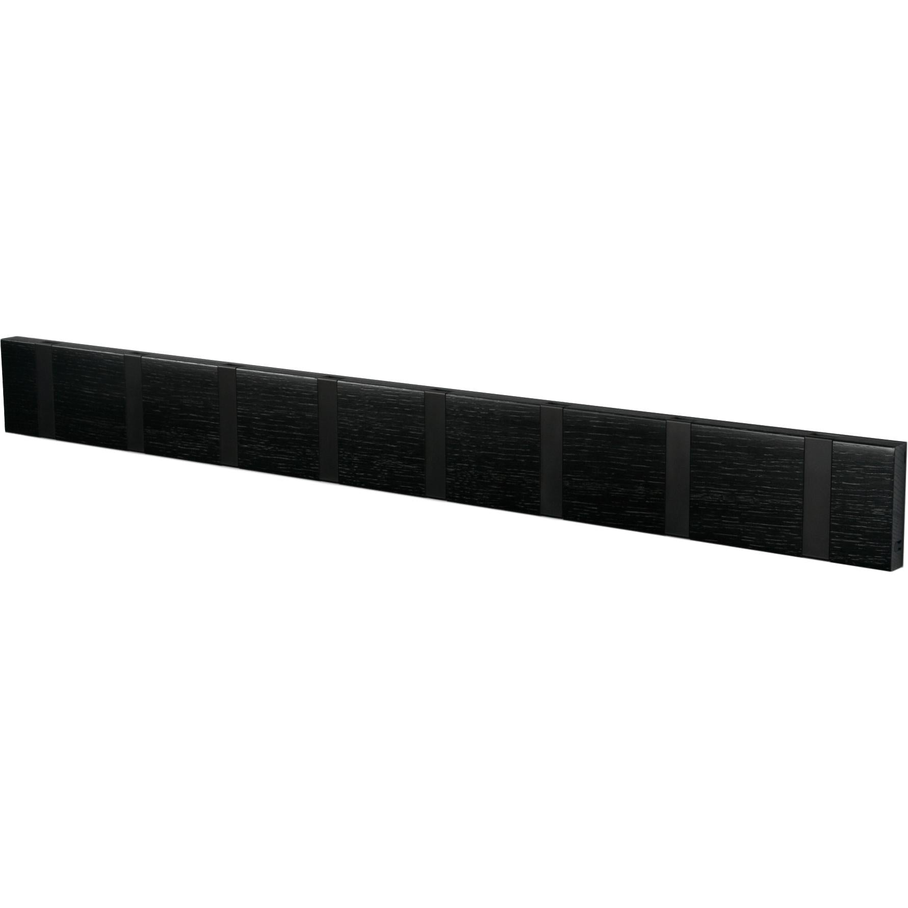 Loca Knax Horizontal Coat Rack 8 ganchos, roble negro manchado/negro