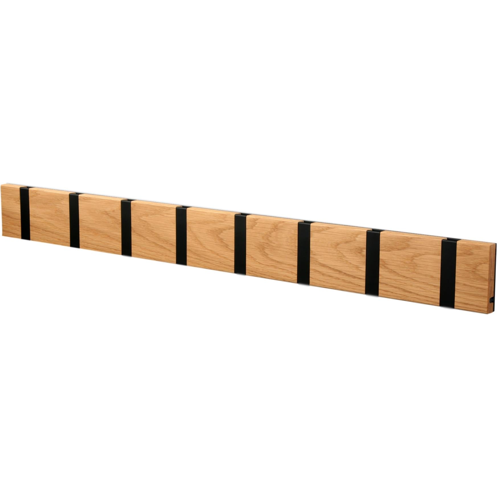 Loca Knax Horisontal Coat Rack 8 Hooks, Oak Oiled/Black