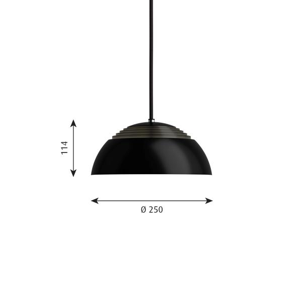 Louis Poulsen AJ Royal -riipus johti Ø 250 mm, musta