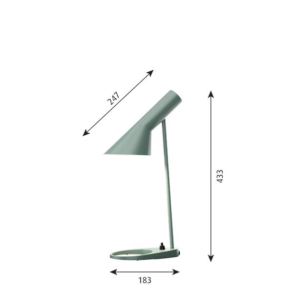 Louis Poulsen AJ Table Lamp Mini V3, petrolio pallido