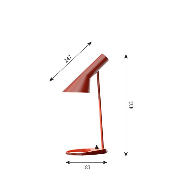 Louis Poulsen Aj table lampe mini v3, rouge rouillé