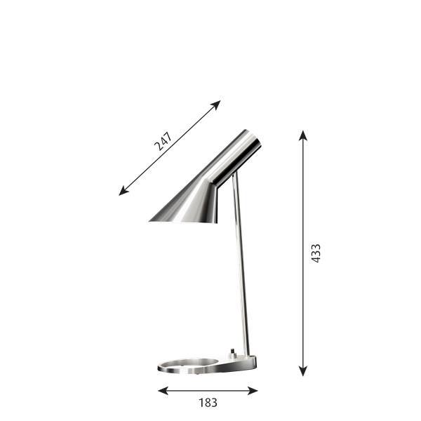 Louis Poulsen Aj Table Lamp Mini V3, Stainless Steel