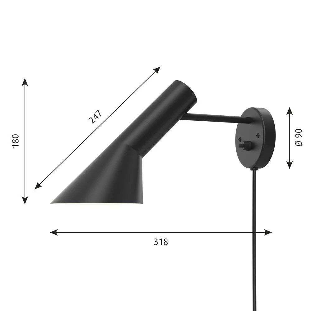 Louis Poulsen Aj Wandleuchte V3, Schwarz