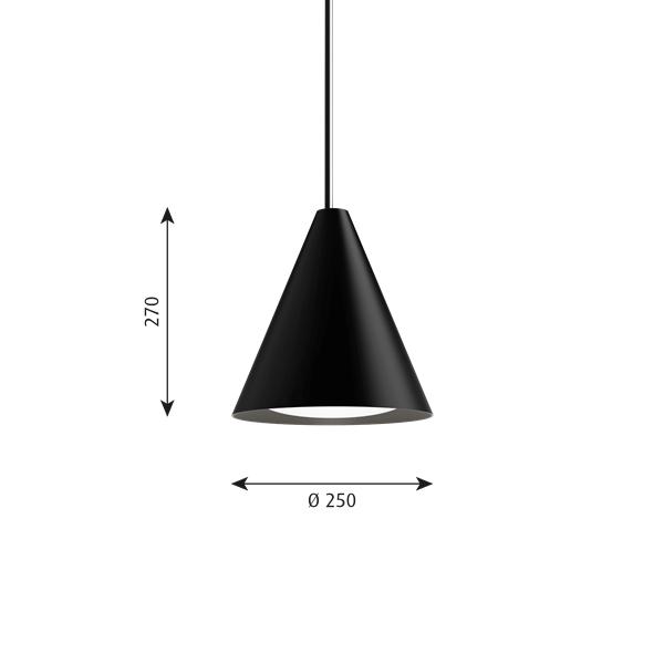 Louis Poulsen Keglen Hengiskraut leiddi Ø 250 mm, svartur