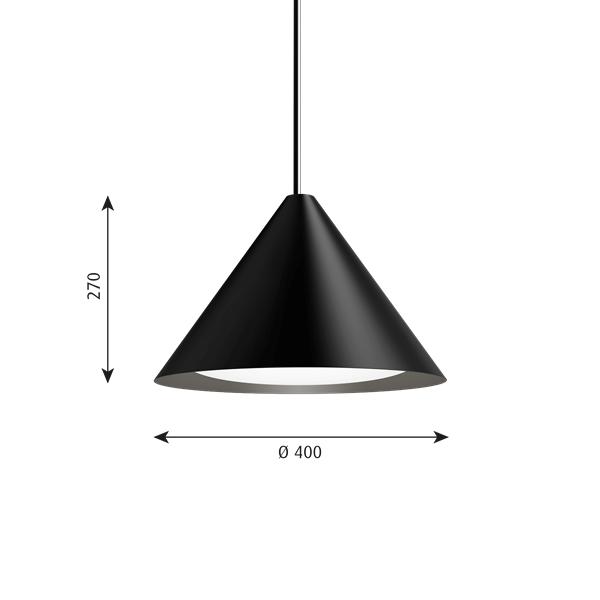 LED PENDANTE LOUIS Poulsen Keglen LED Ø 400 mm, nero